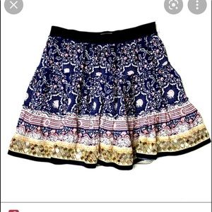 Free People Embroidered Sequin Hem Skirt